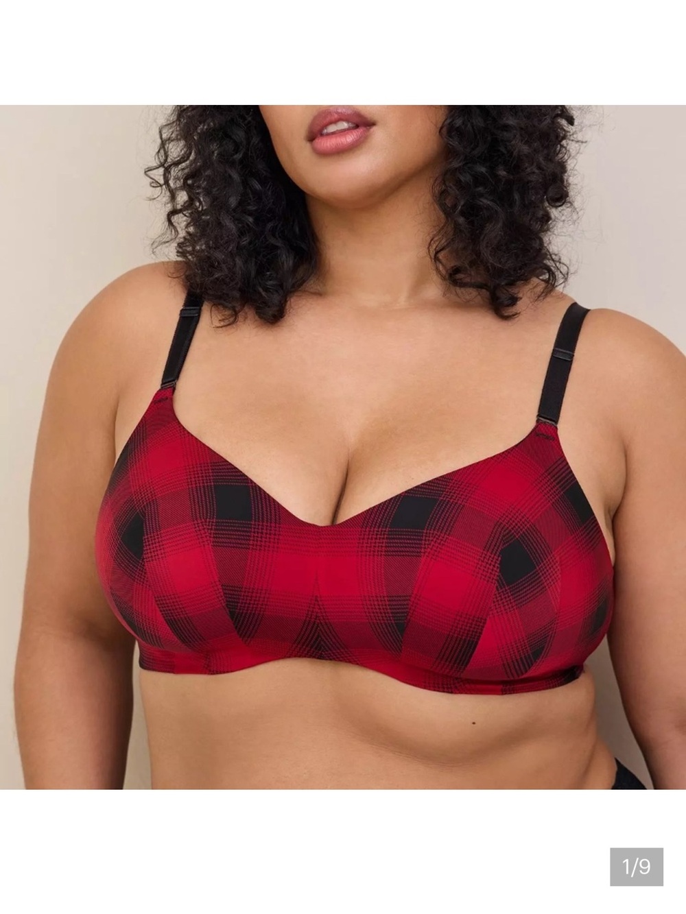 NWT Bra - Torrid Dream Wire-Free Bra 46DD, classic red plaid